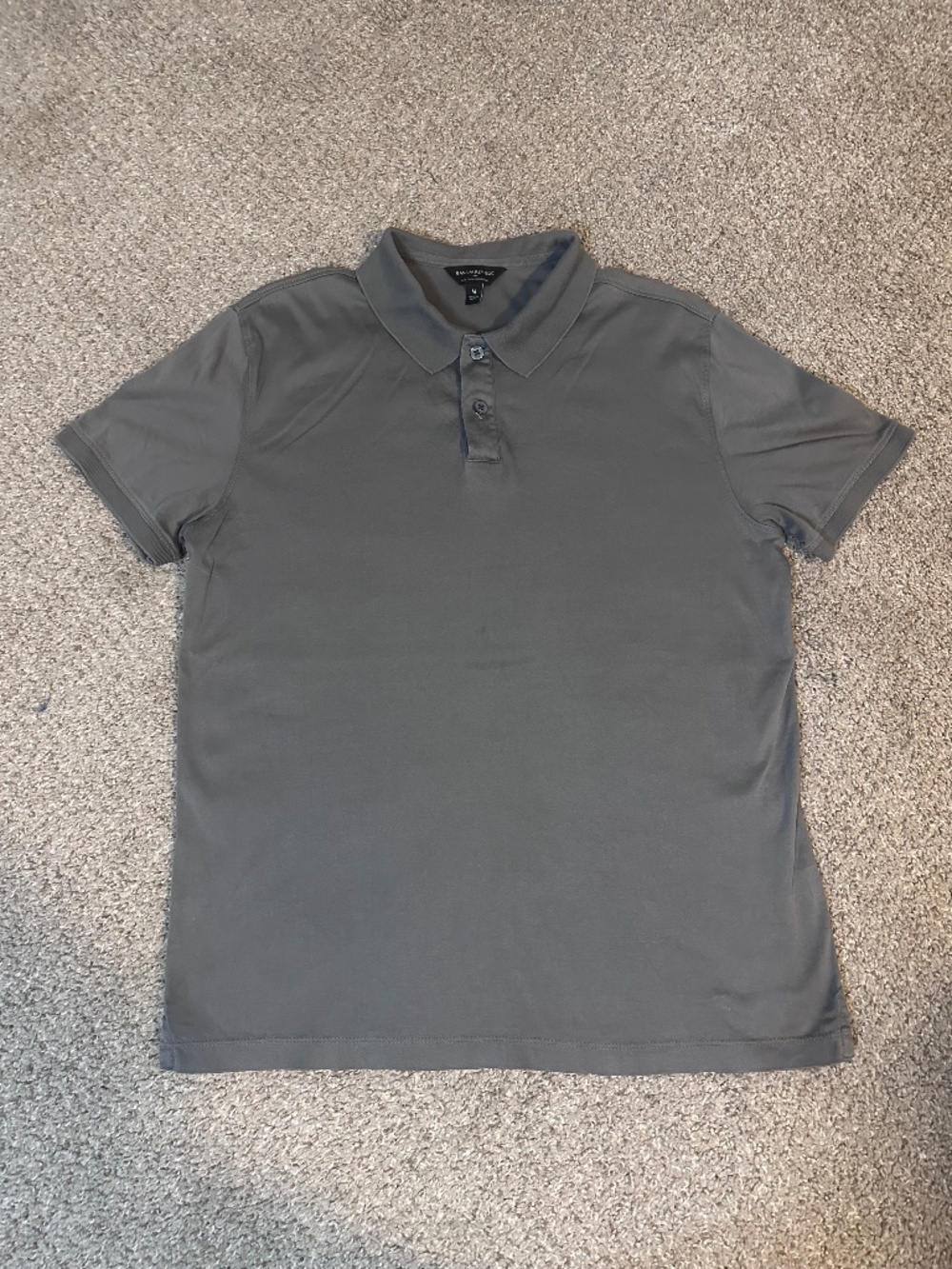 Mens Medium Gray Banana Republic Luxe Touch Performance Polo